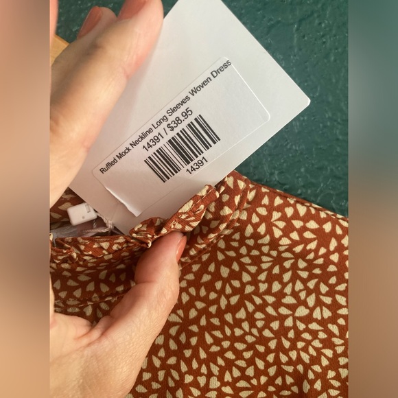 Elegant Brown Long Sleeve Dress C+D+M NWT. SIZE S - Picture 4 of 14